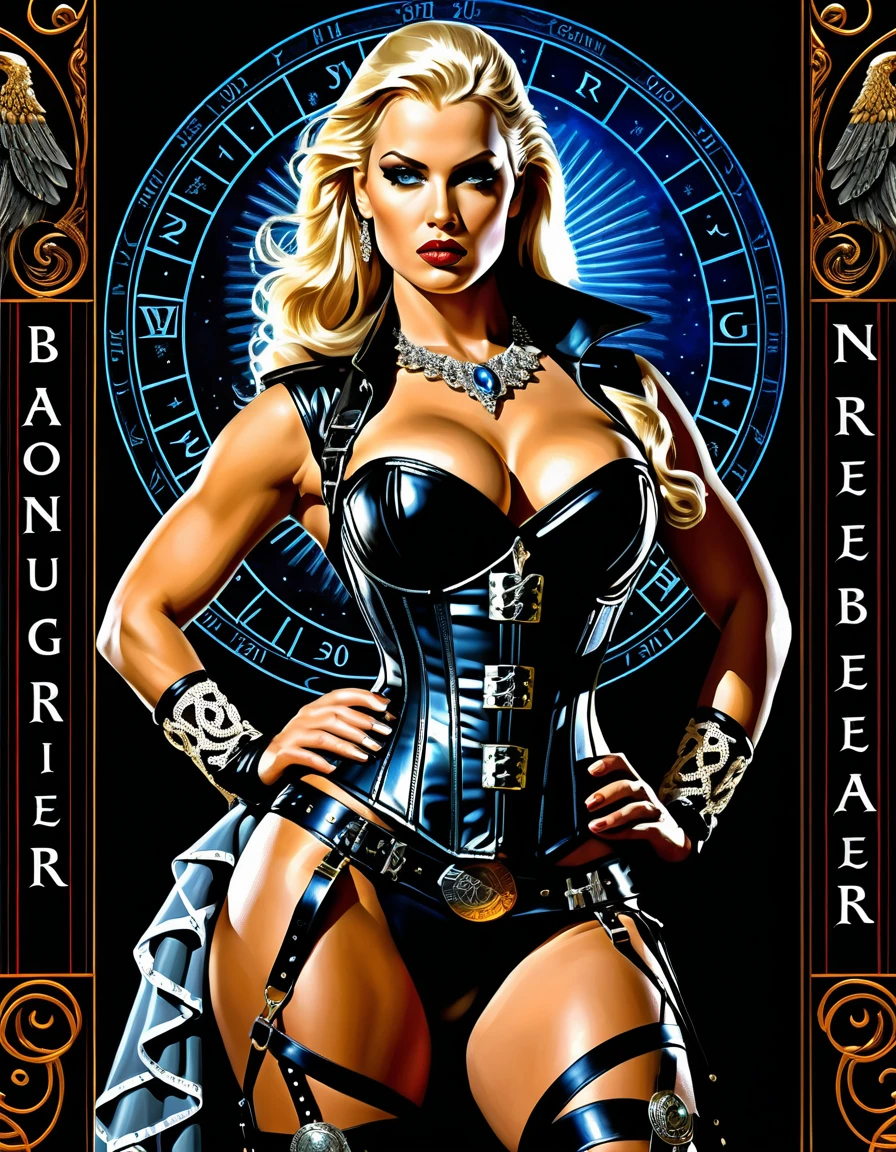 Valkyrie pin up warrior in glamorous corset armor