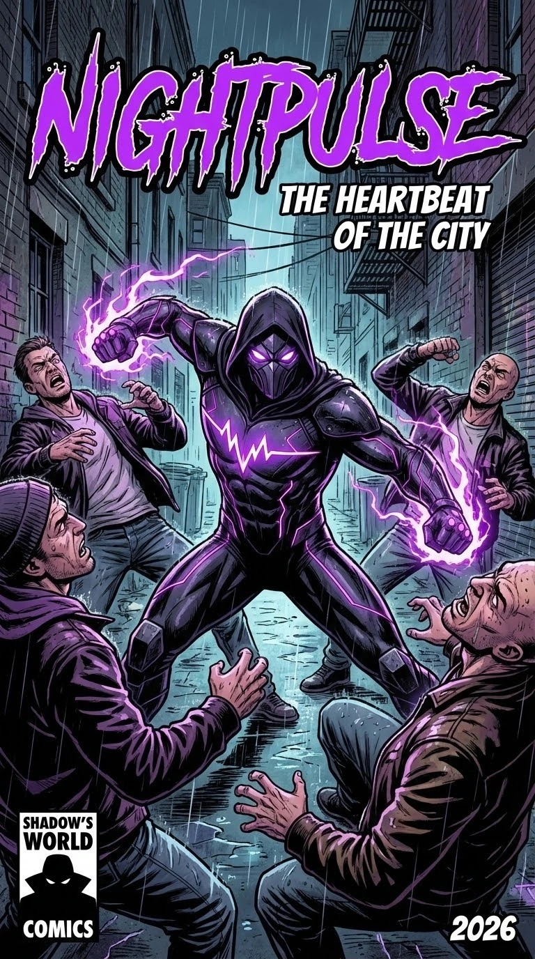 Super-herói vigilante lutando contra criminosos em um beco escuro da cidade