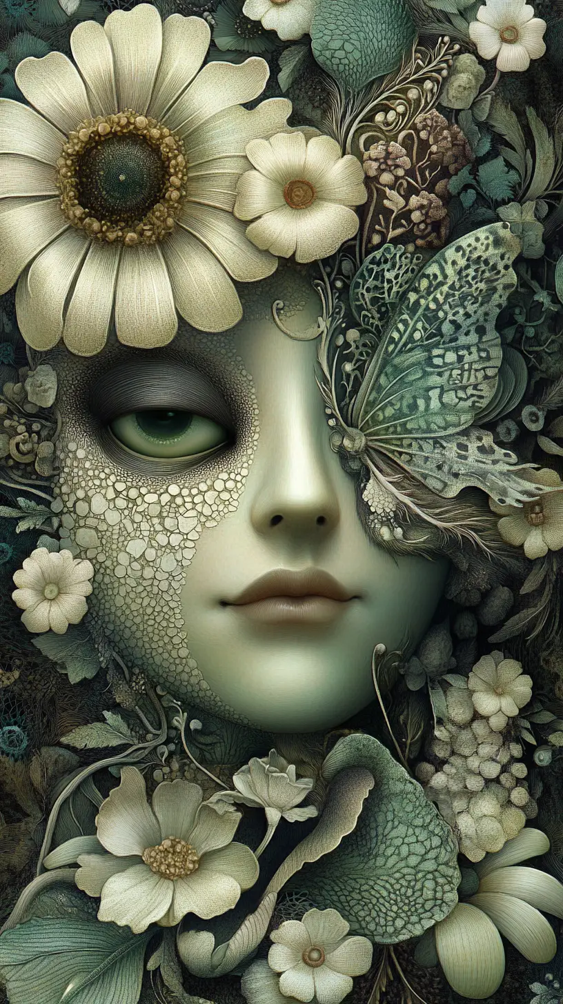 French mime in a surreal dreamlike fantasy world