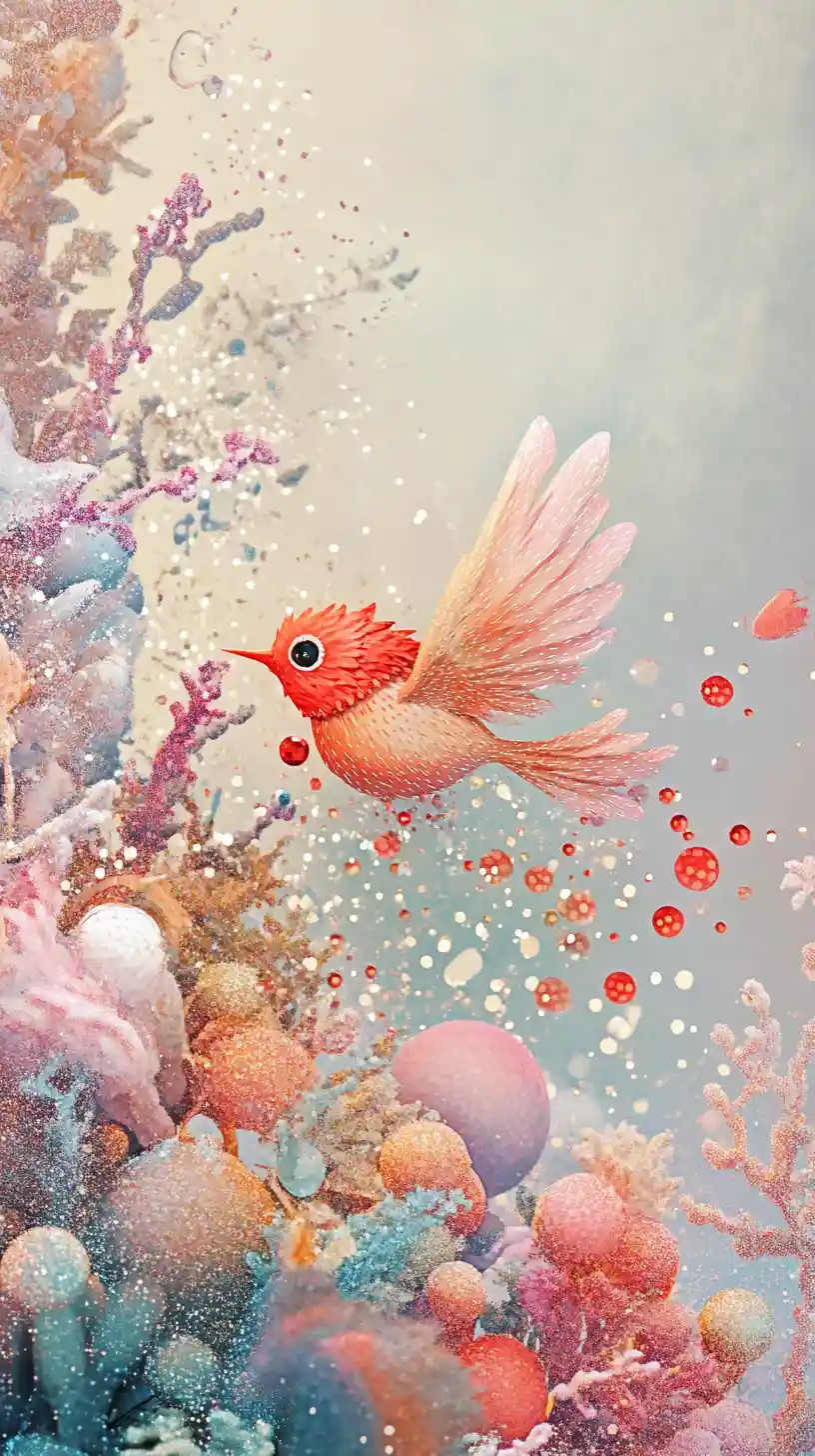 Playful 3d new year greeting card in watercolor style