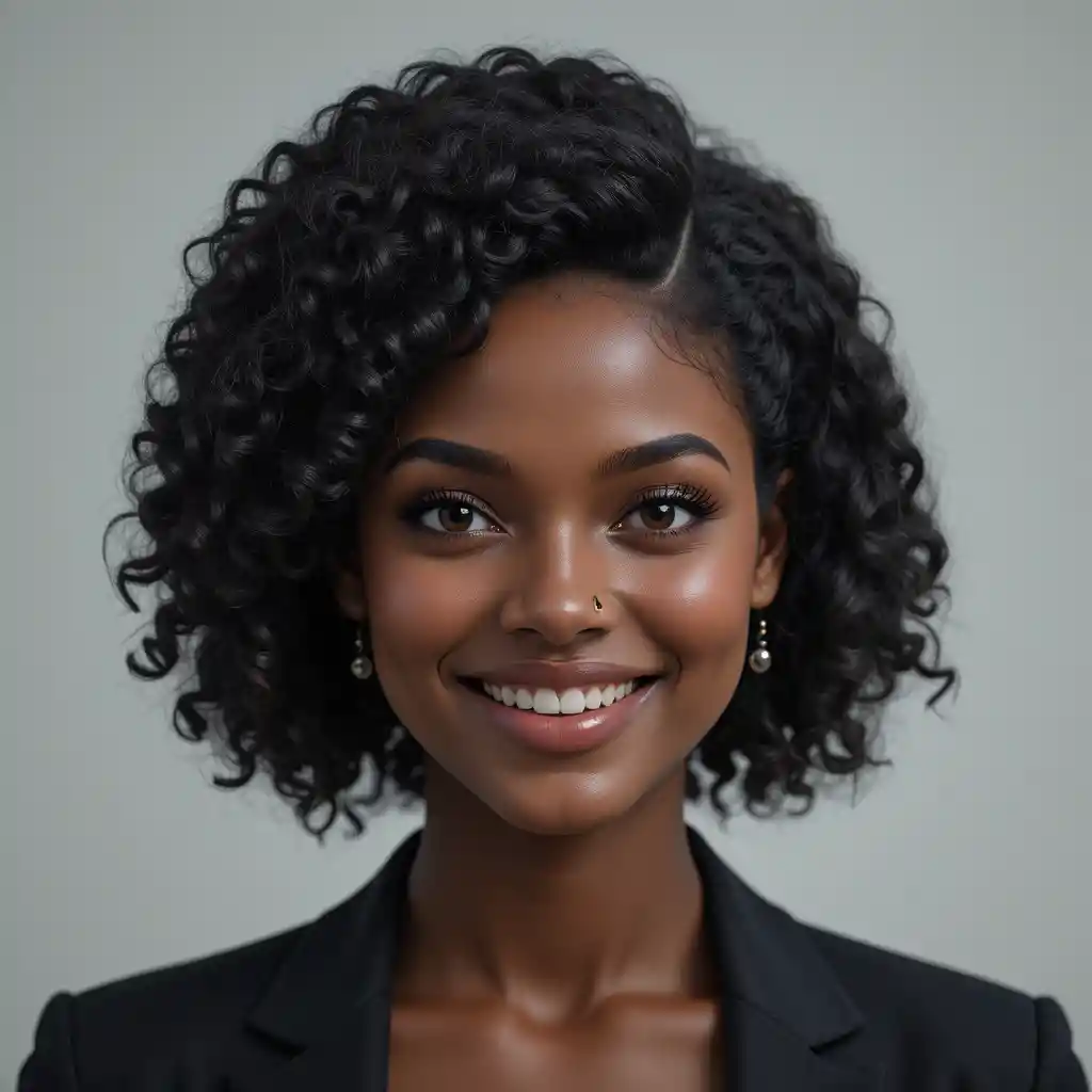 Friendly African American female AI avatar portrait