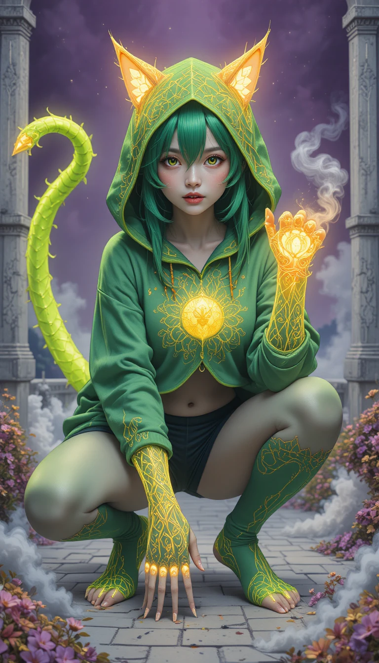 白色奇幻宮殿旁的神祕靈體生物