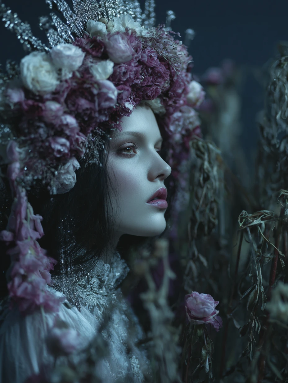 Ethereal mother of creation dancing with angels in light