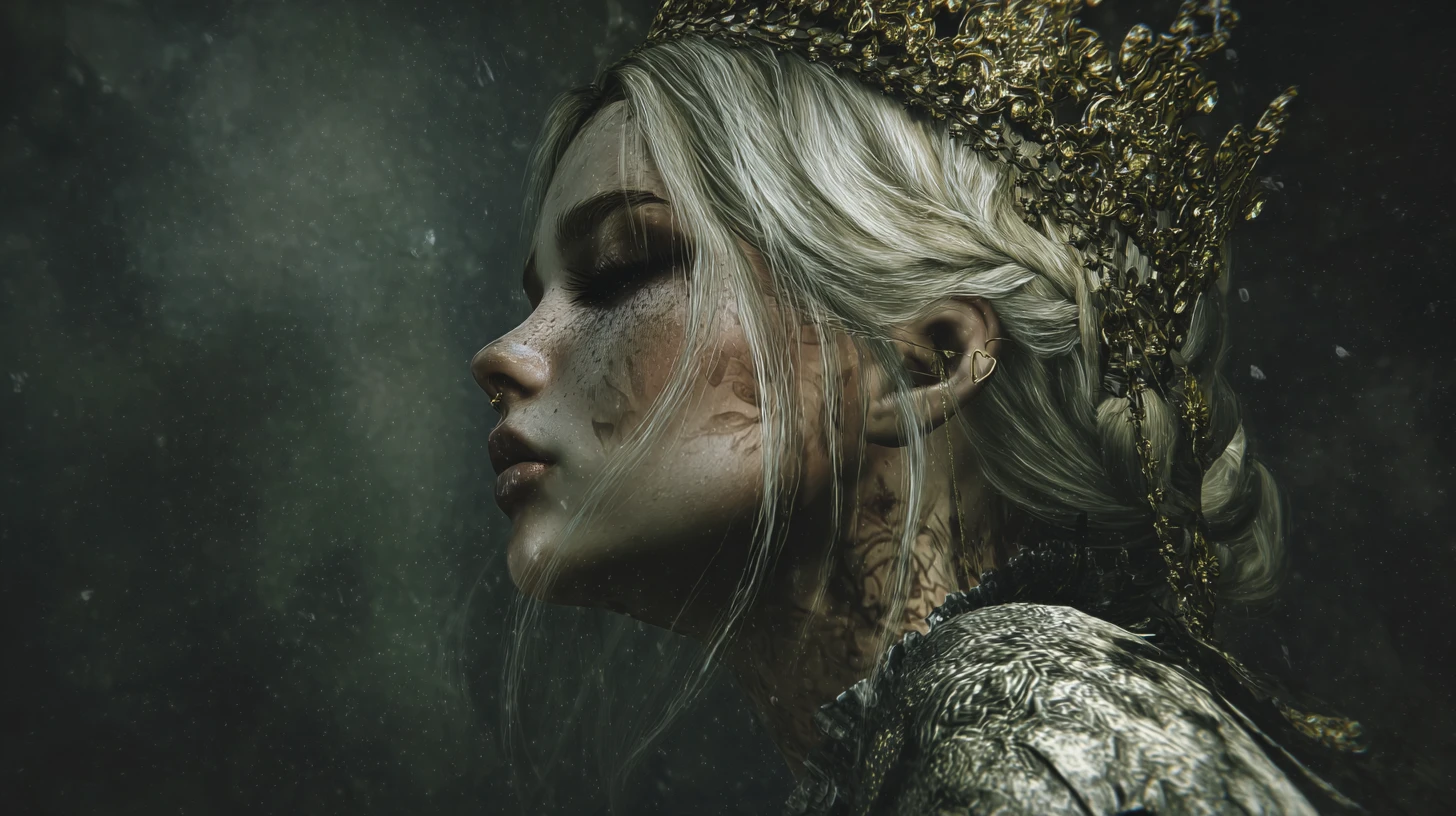 Ethereal mother of creation beneath a painfully pure sky