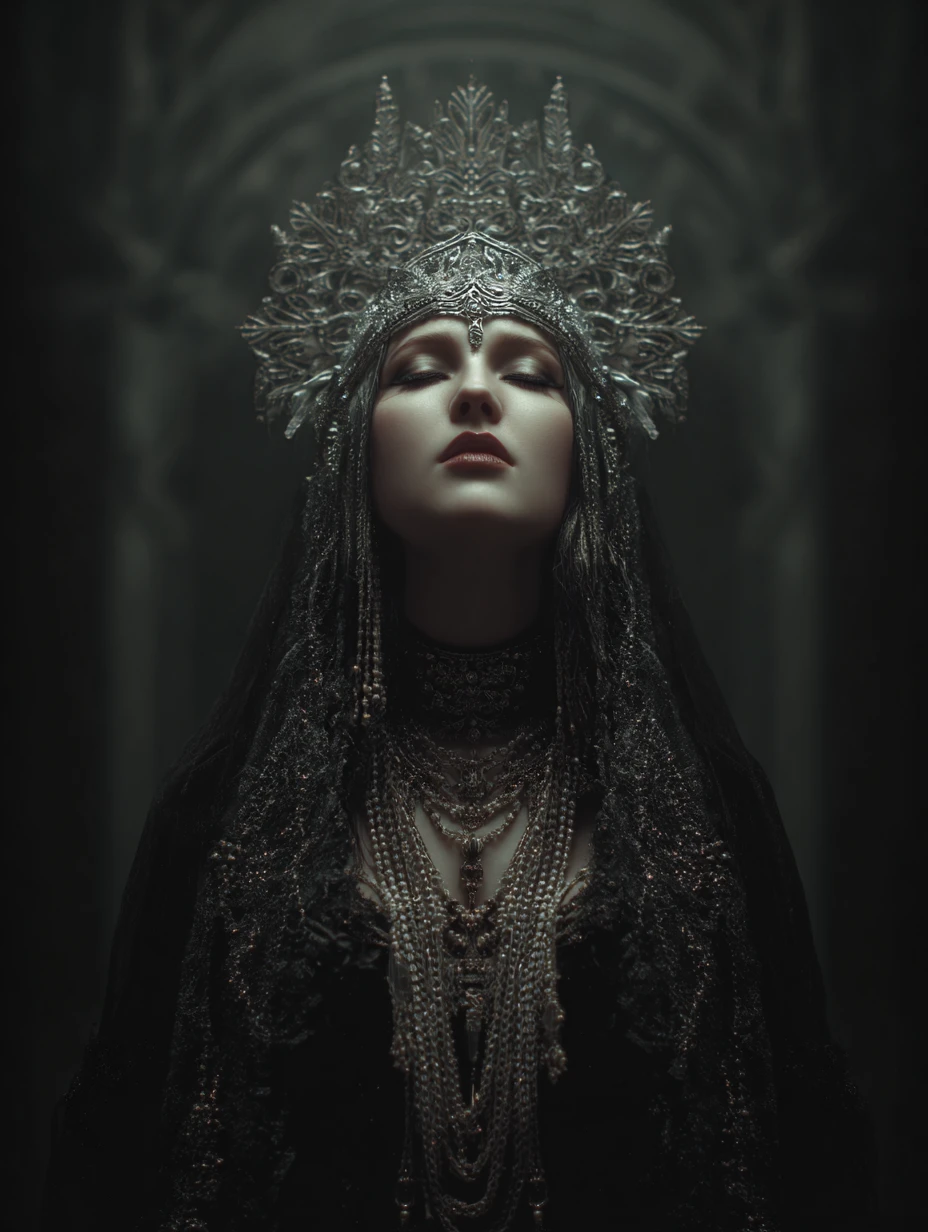 Ethereal mother of creation dancing with celestial angels