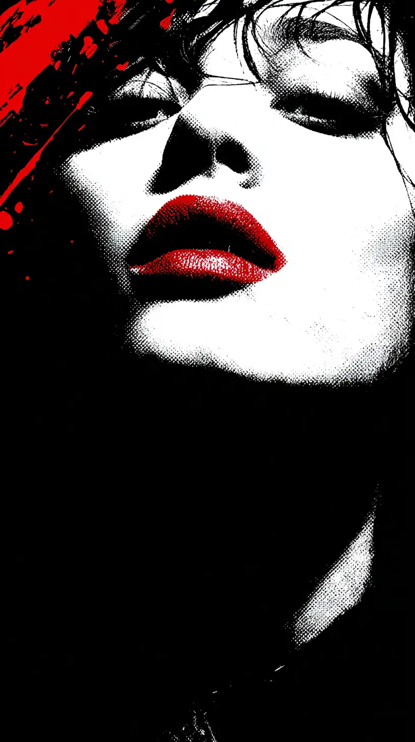 Cinematic close up of a defiant femme fatale portrait