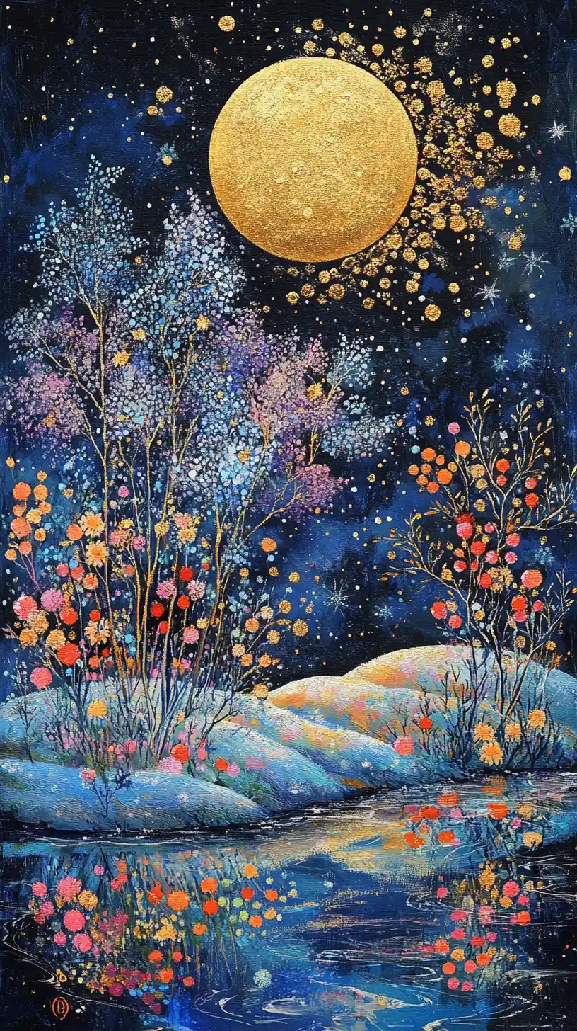 Enchanting Winter Fairytale Garden Under Twin Moons