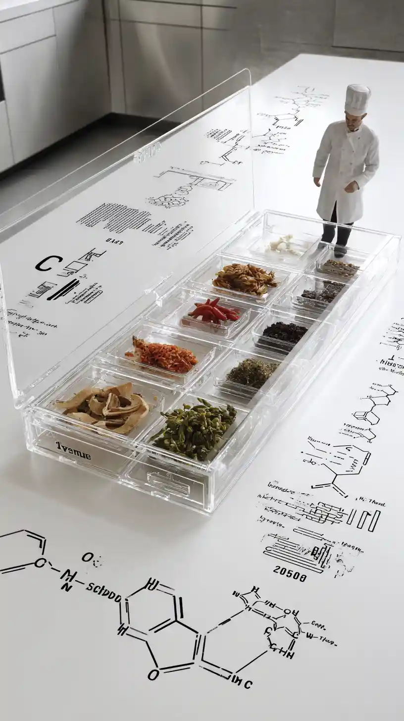 Vegetarian tempeh sambal lab kit in modern kitchen