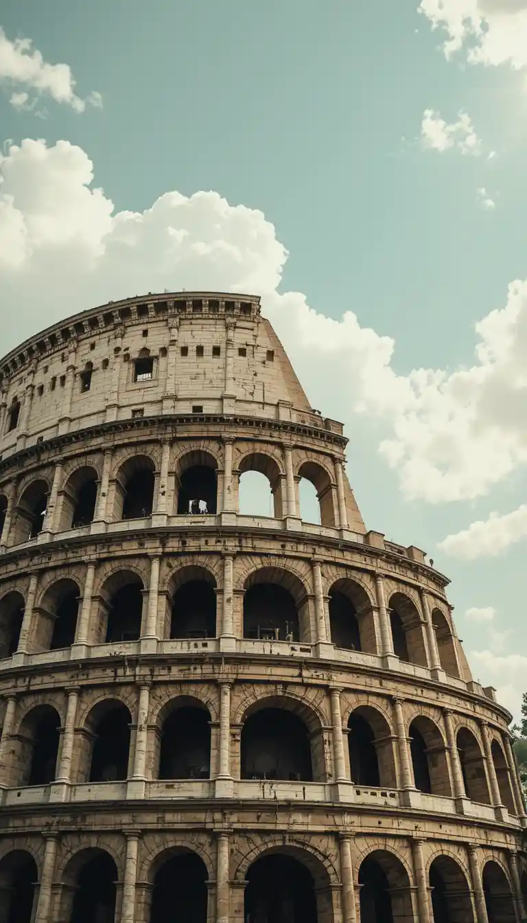 Disegno digitale vintage dell’antico Colosseo a Roma