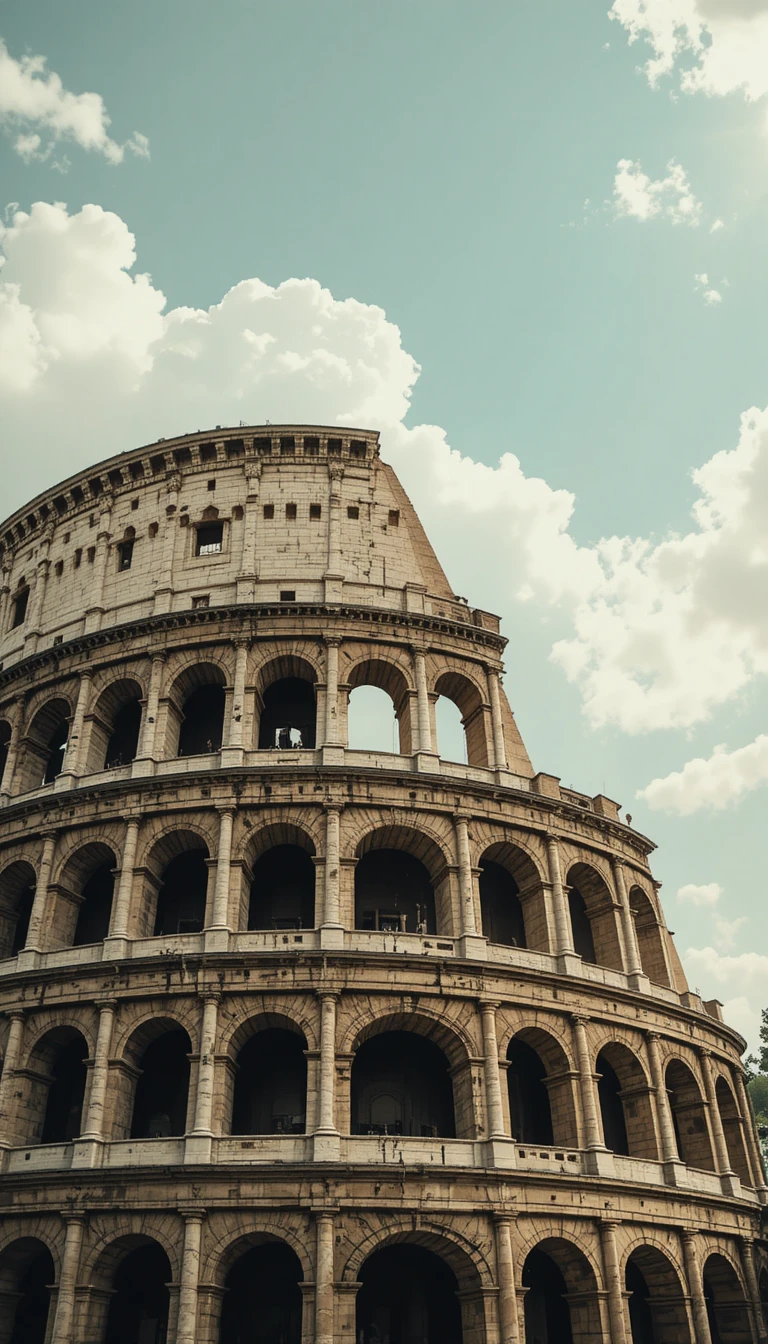 Disegno digitale vintage dell’antico Colosseo a Roma