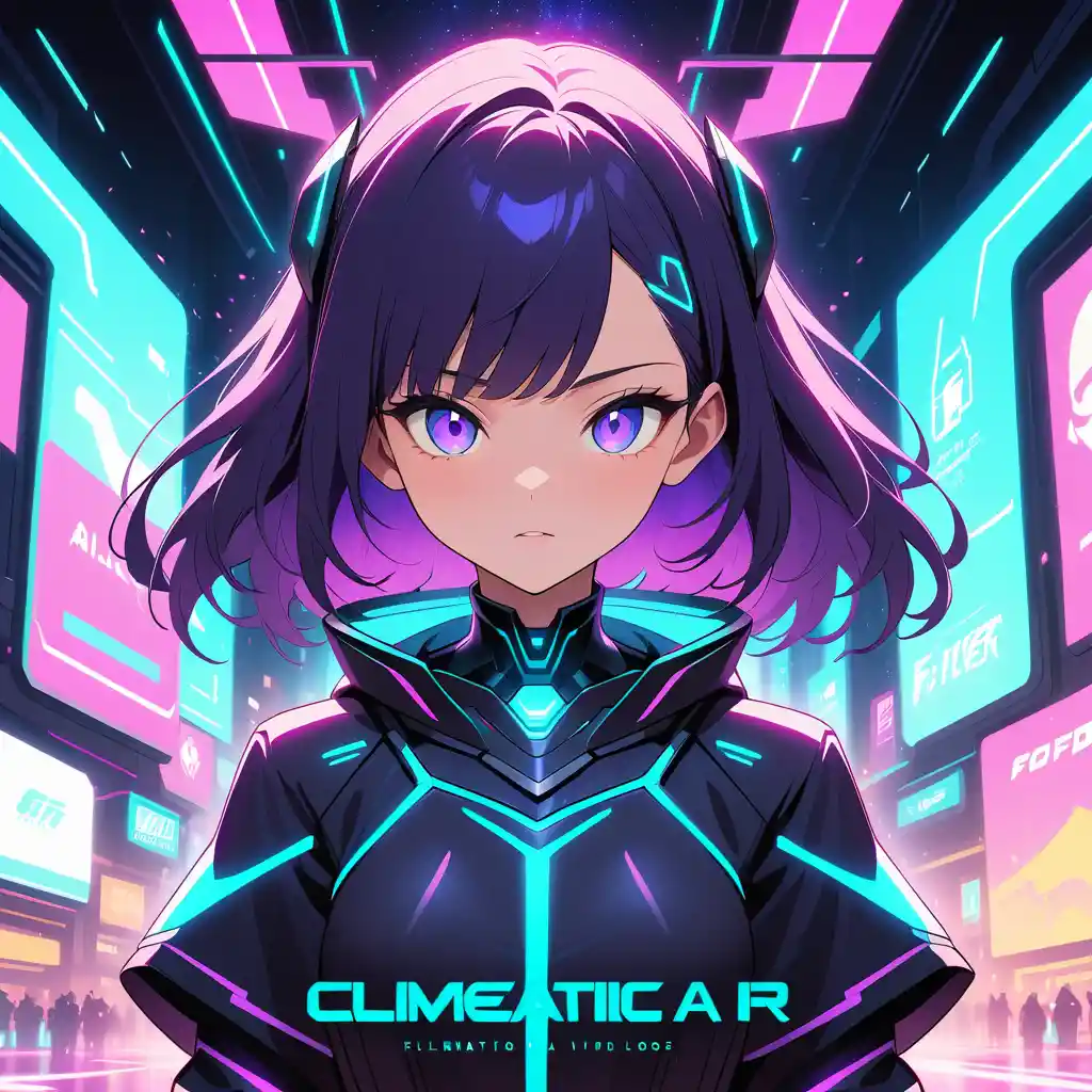 Cinematischer Neon-AI-Avatar Thumbnail für Video-Animation-Gigs