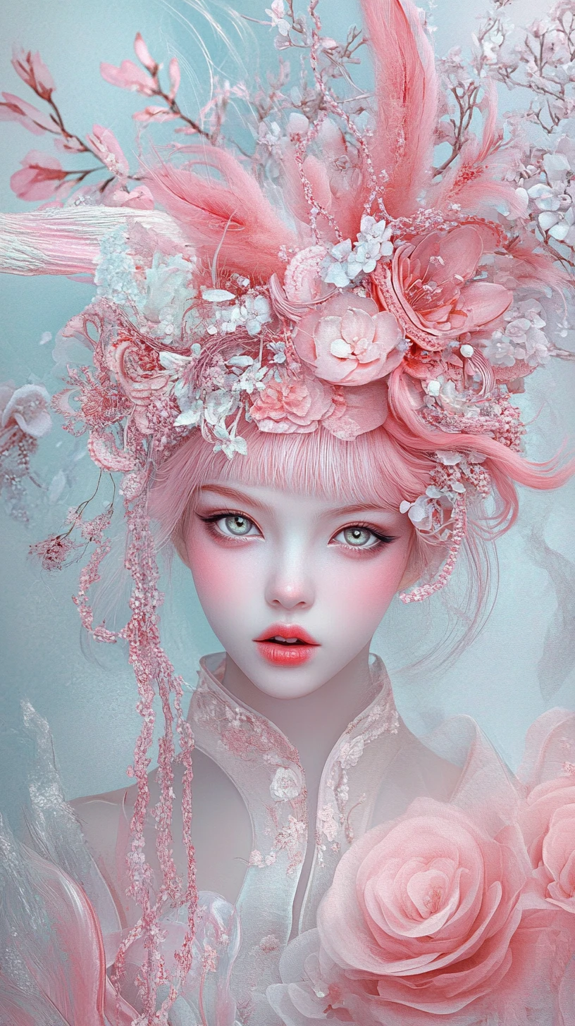 Femme fantaisiste dans un portrait surréaliste de fantasy à l'aquarelle