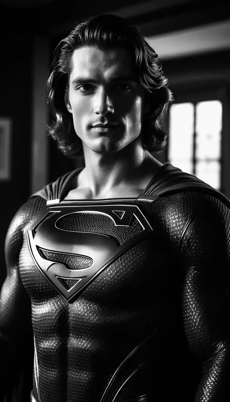 スーパーヒーロー衣装を着た魅力的な男性のセクシーなポートレート