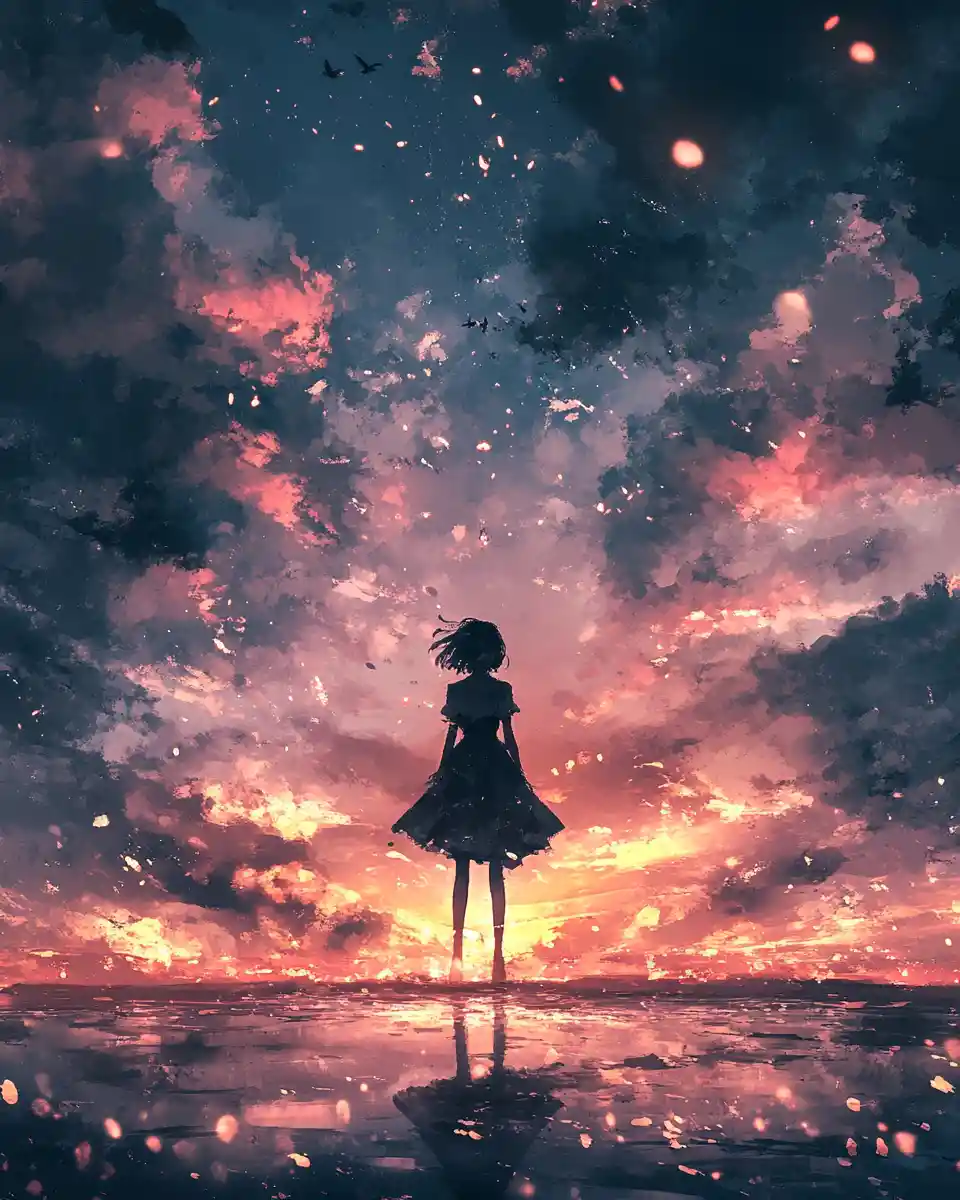 Anime digital illustration with bold expressive message