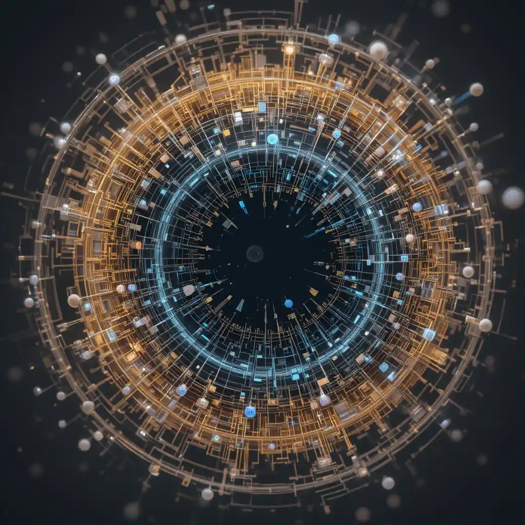 Vector illustration of laptop running JavaScript AI code