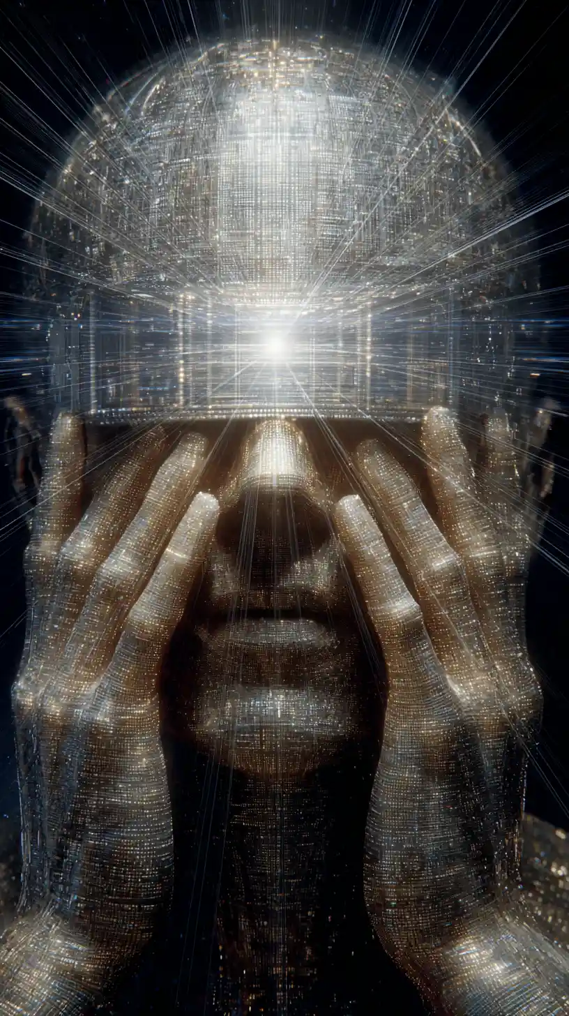 Forma abstracta infinita con dramática profundidad tridimensional