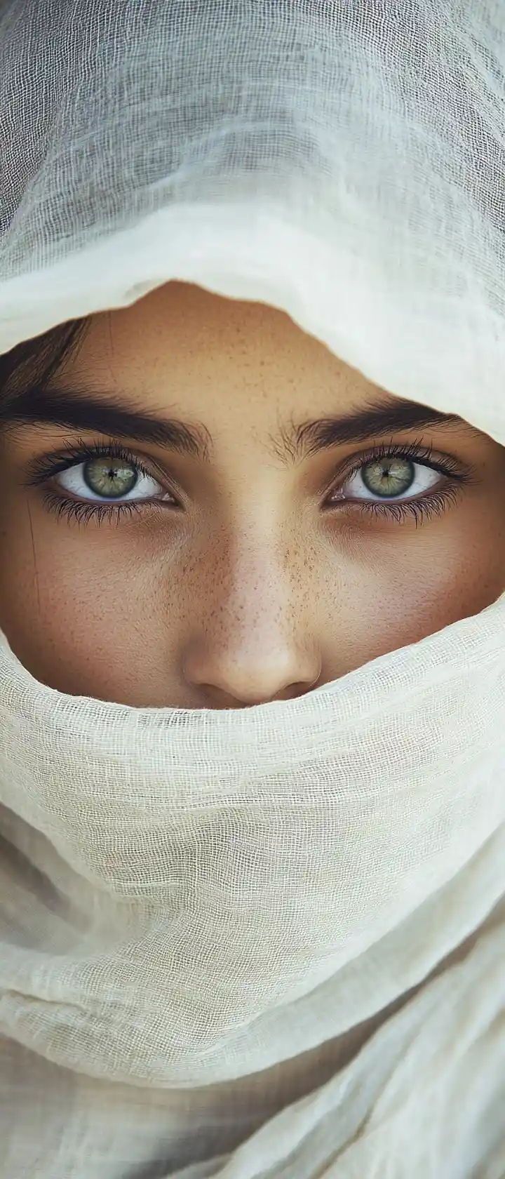 Portrait of a young bedouin woman with soulful gaze