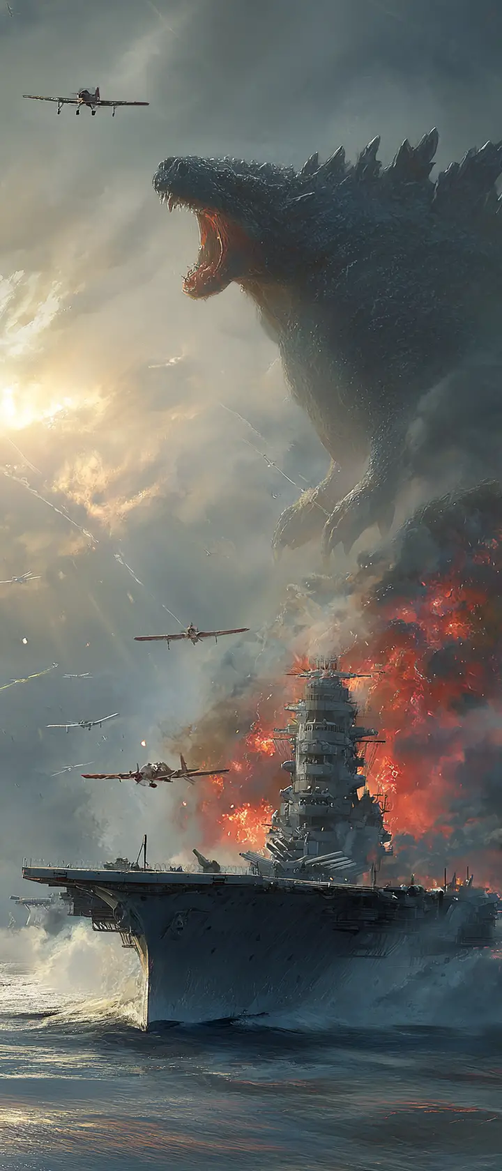 World War II aircraft carrier attacked by kamikaze planes