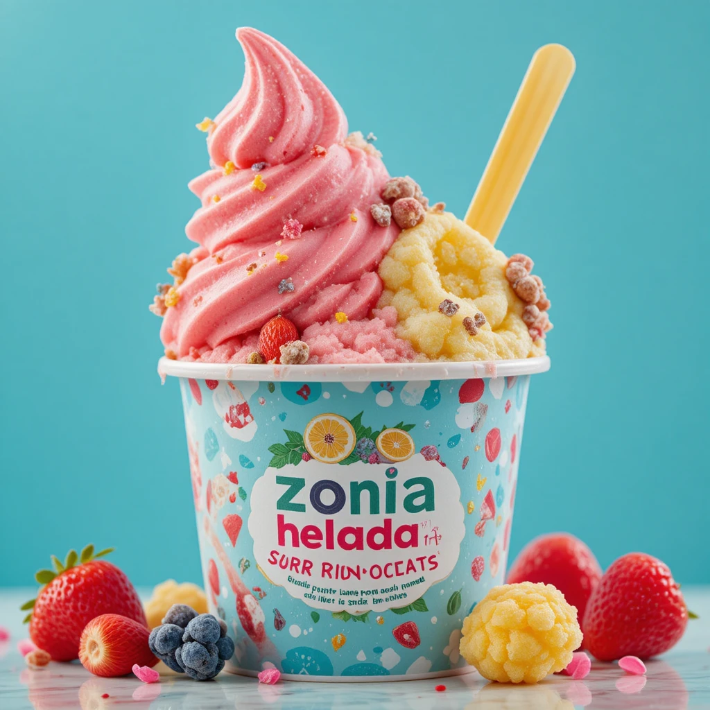 Zona Helada 冰淇淋品牌標誌，滿載豐富美味