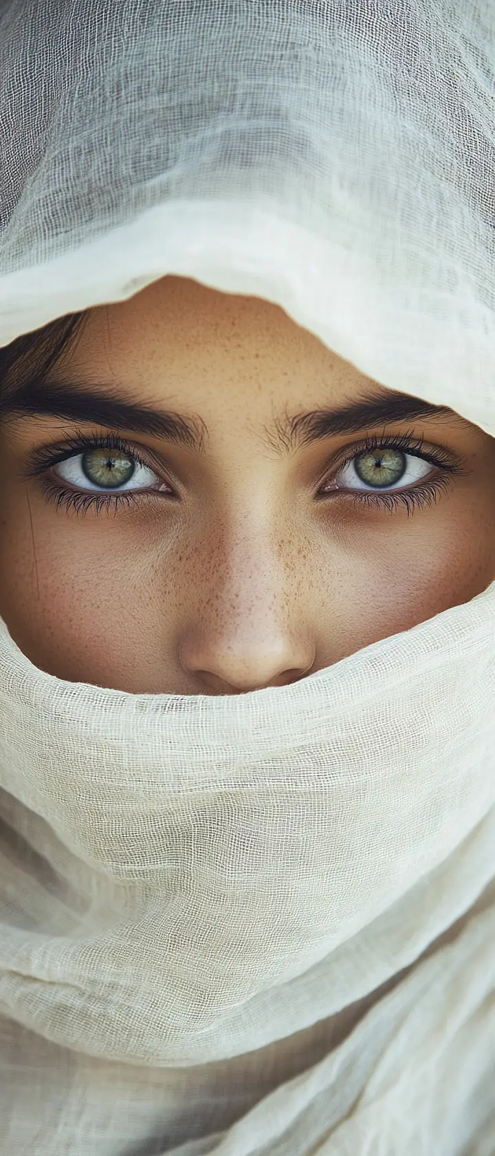 Portrait of a young bedouin woman with soulful gaze