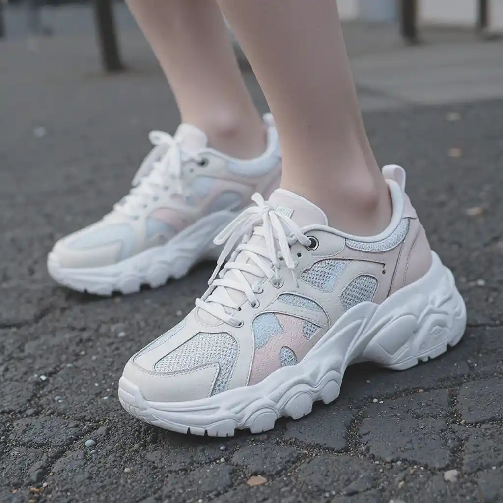 Schwarze Chunky-Sneaker für moderne Streetwear-Outfits gestylt