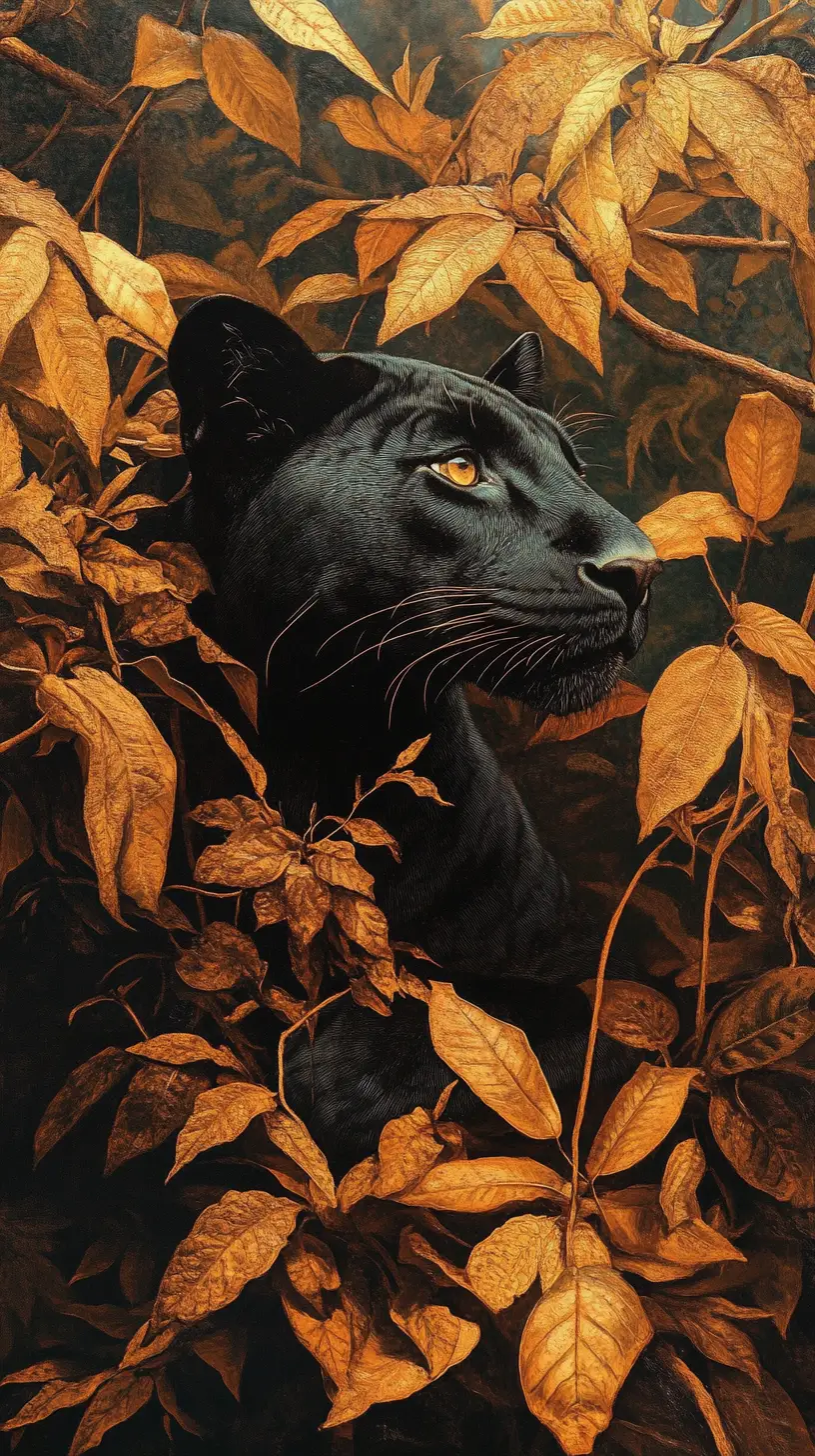 Surreal illusion of a panther in a deceptive scene