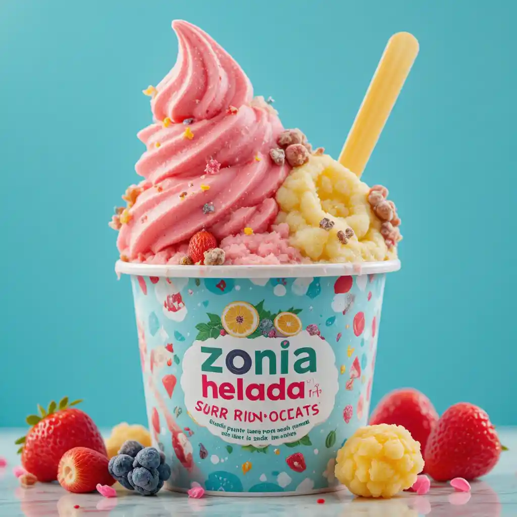Ice cream brand logo for Zona Helada with rich treats
