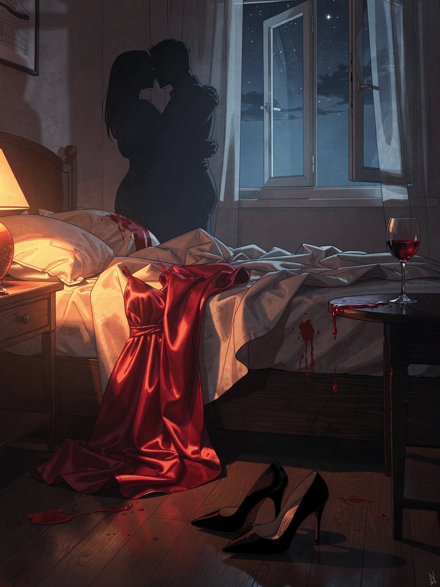 Passionate erotic illustration of intense sensual desire