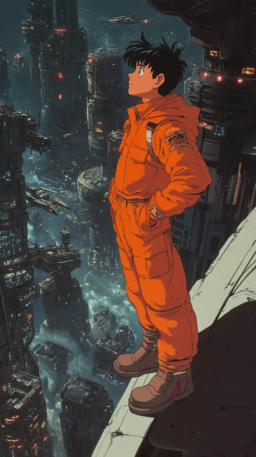 Anime phoenix soaring through a cosmic outer space scene