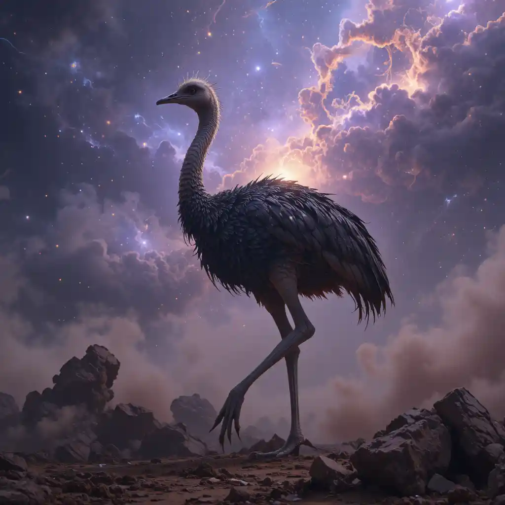 穿越陰鬱宇宙天空的幽冥鴕鳥守護者