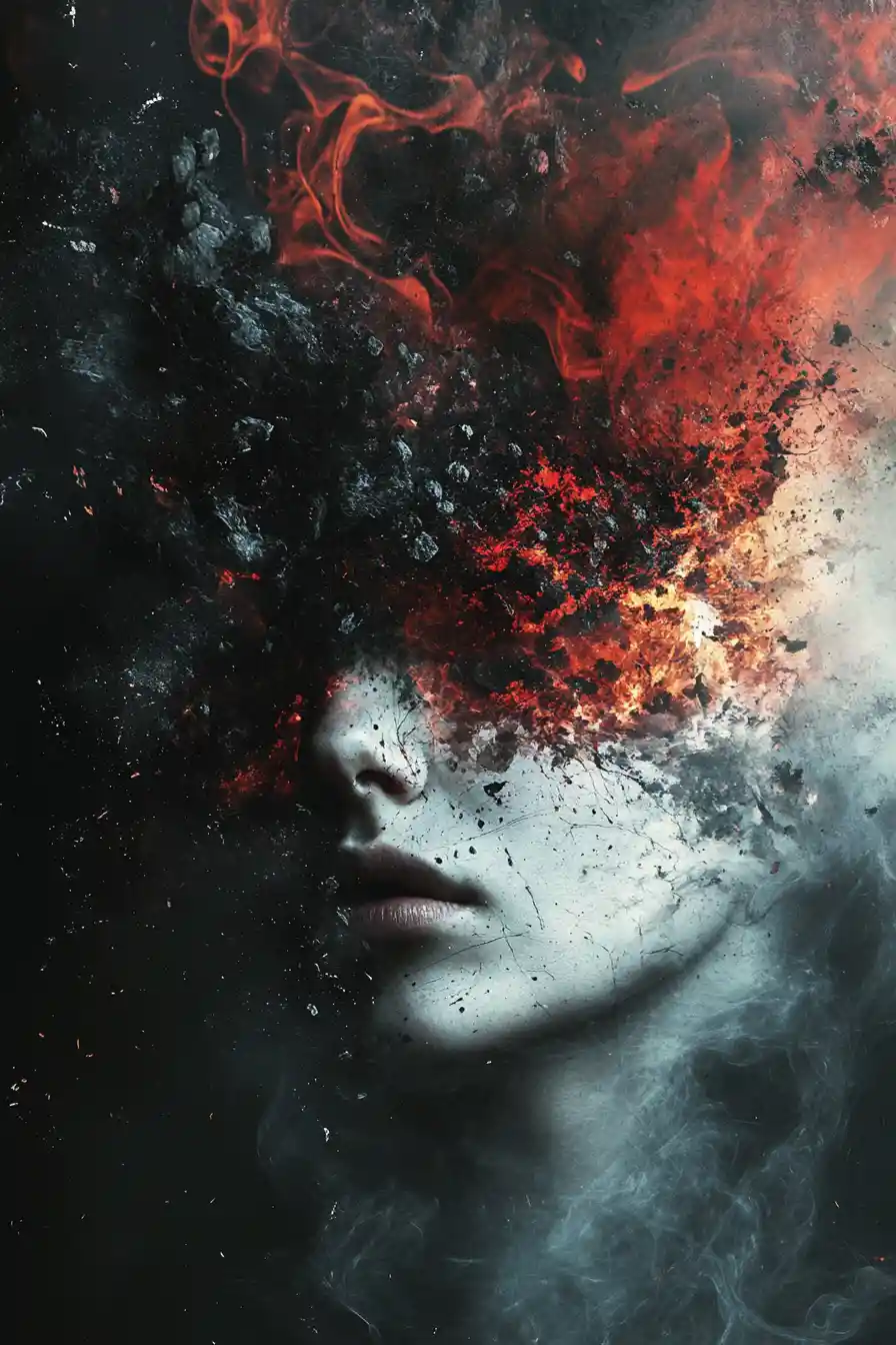 Abstract vision of chaos slowly longing for transformation