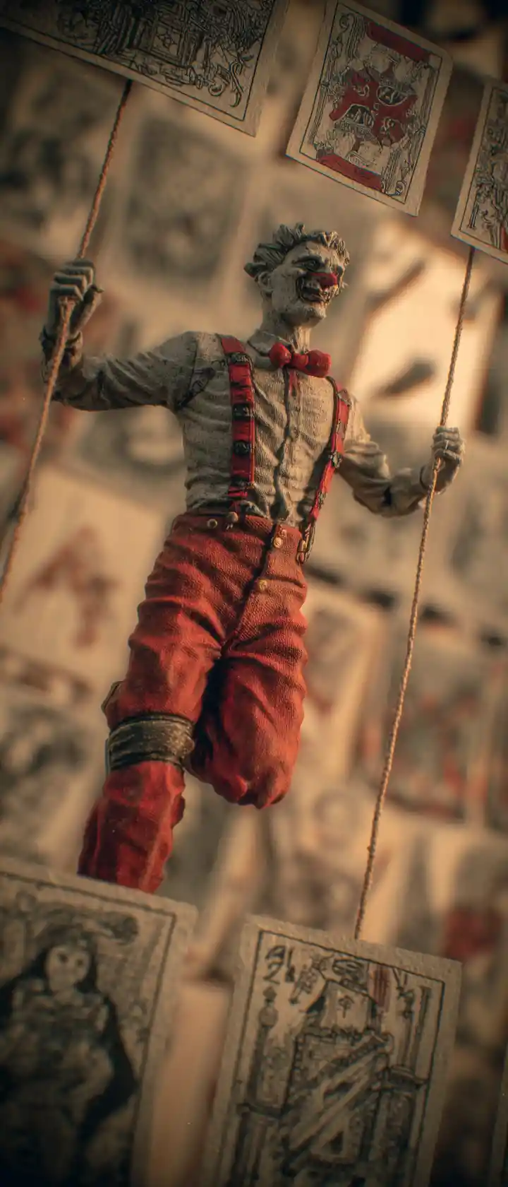 The hanging man tarot card emerging into three dimensions