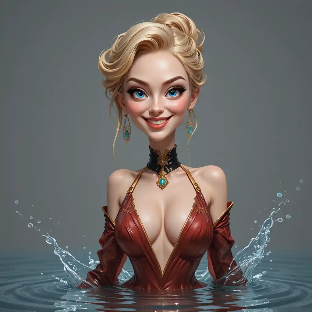 Donna bionda in costume da gatta nera su sfondo chiaro