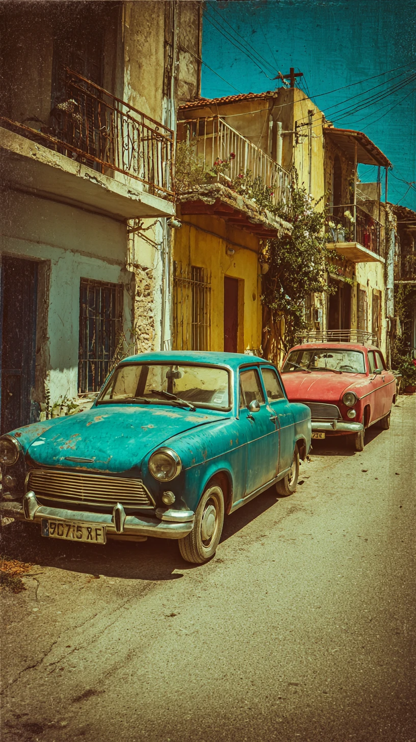 Vintage 1980s cars styled like matchbox toy vehicles
