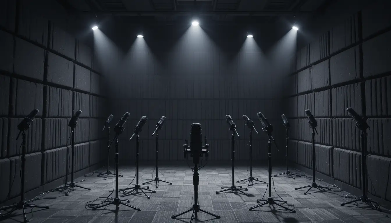Directional microphones in a silent anechoic chamber interior