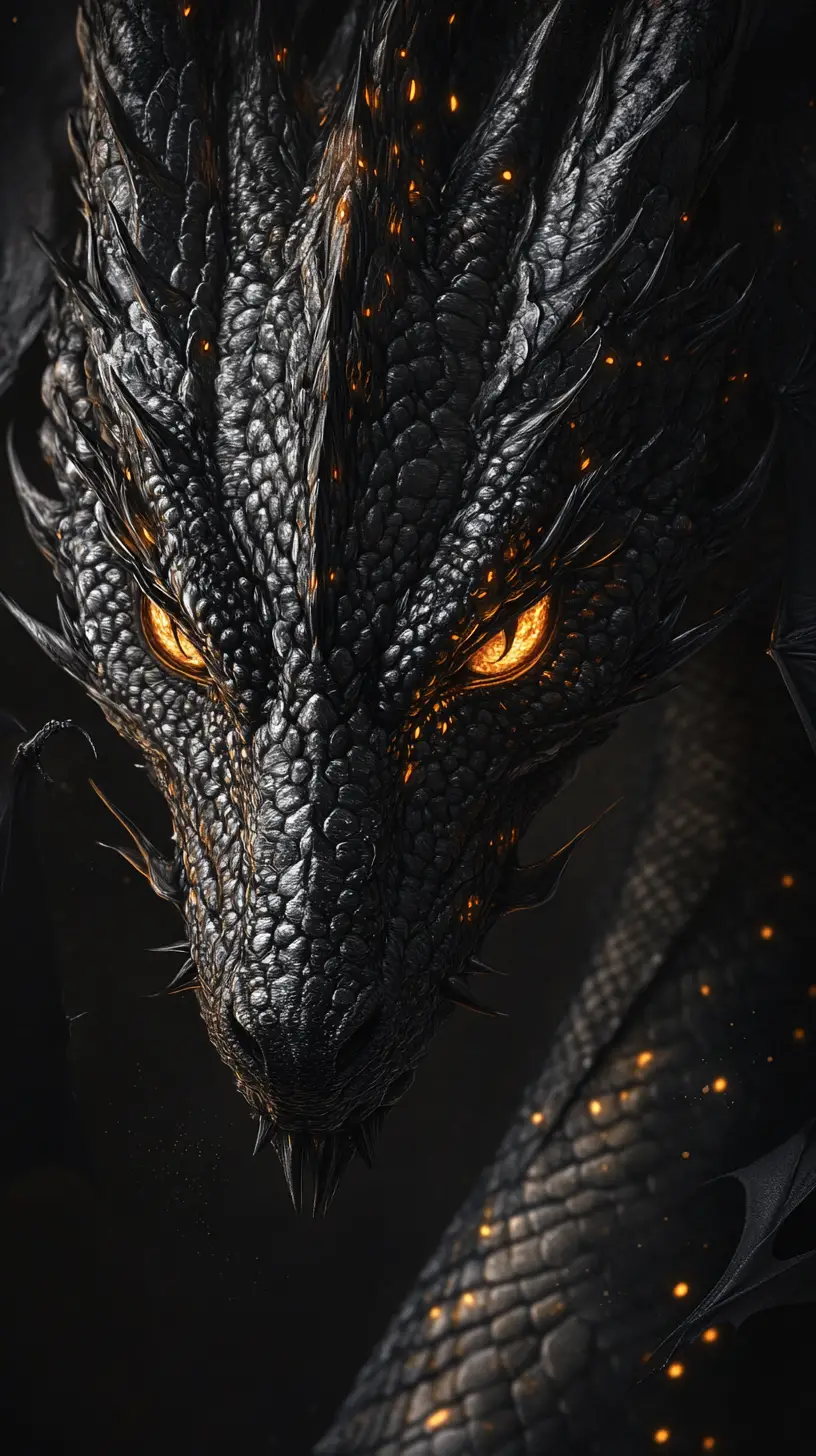 Dark fantasy dragon rising from twisted shadowy realm