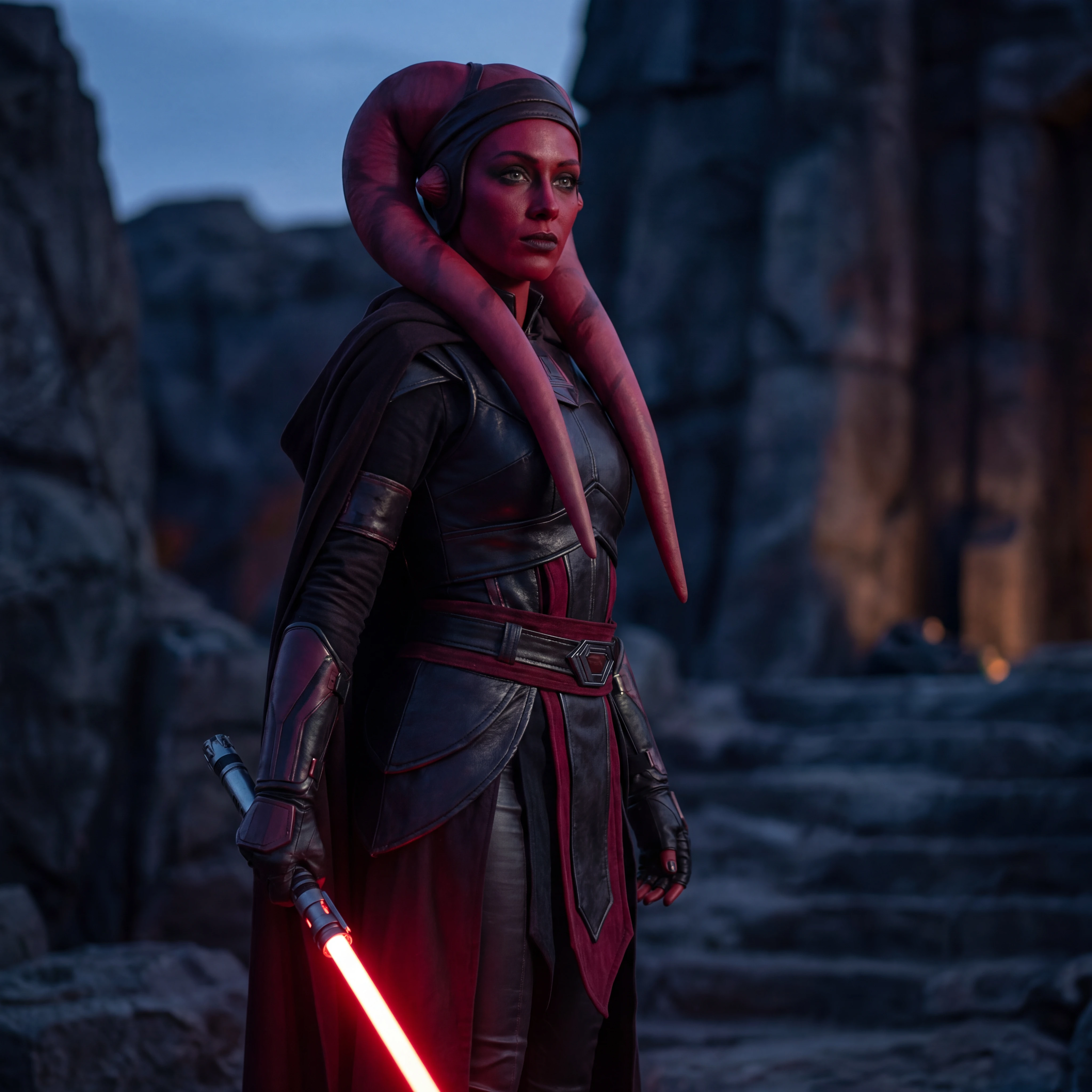 Twi lek sith apprentice in revealing dark armor