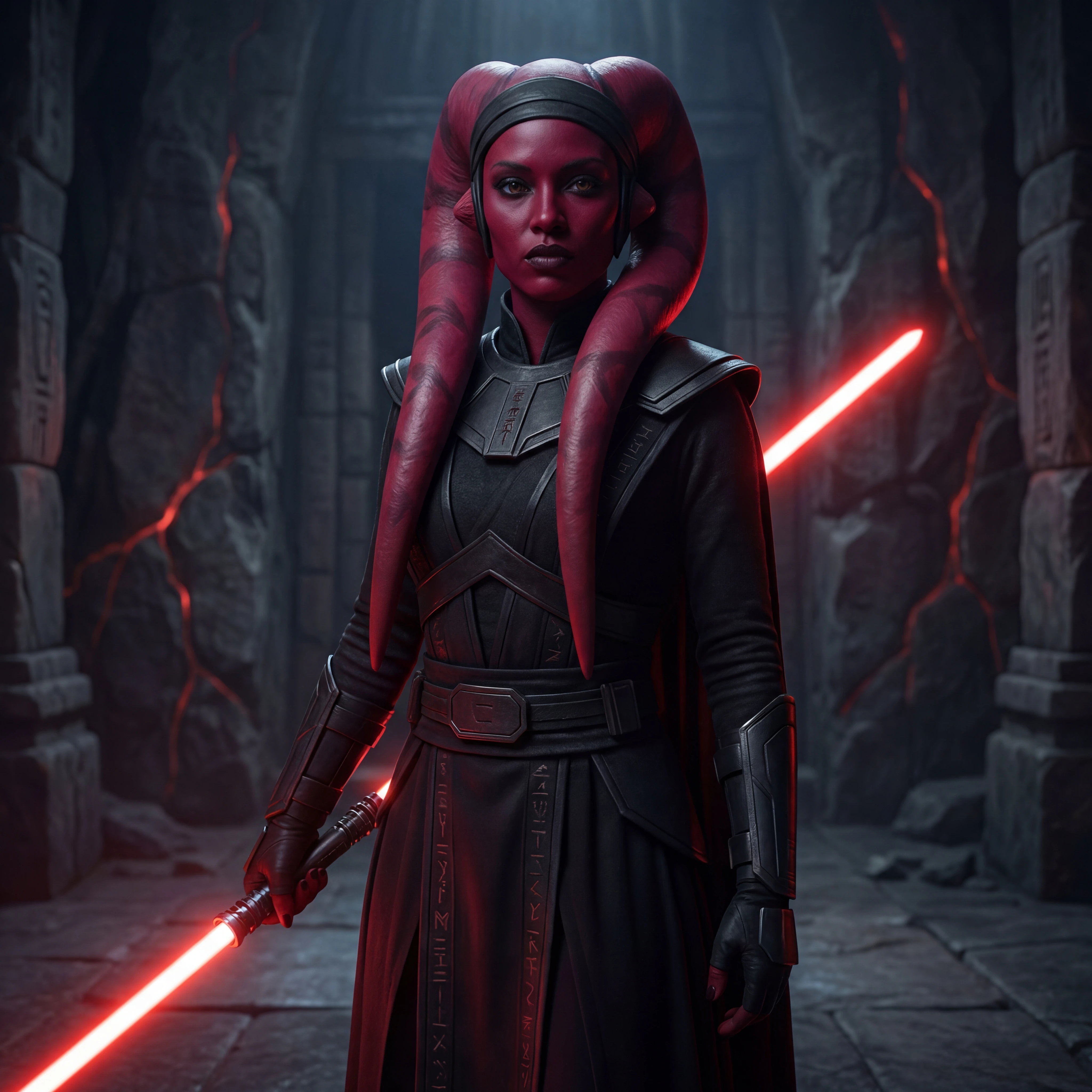 Donna twi’lek del lato oscuro che incanala il potere dei Sith