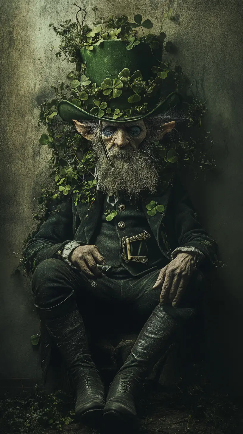 Illusione surreale di un leprecauno in immagini fantasy a strati