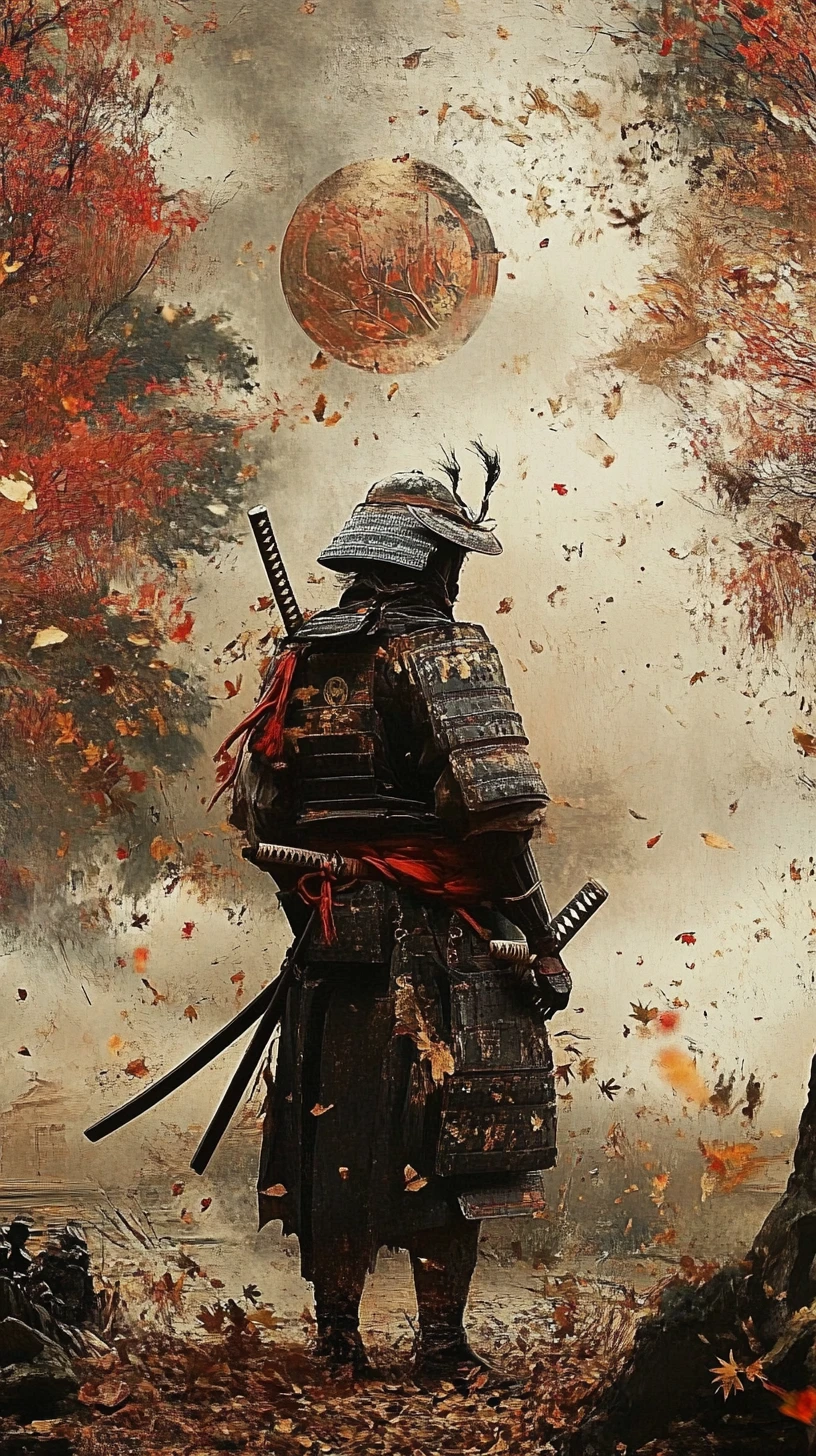 Illusion surréaliste d’un samouraï mystérieux dans un étrange déguisement