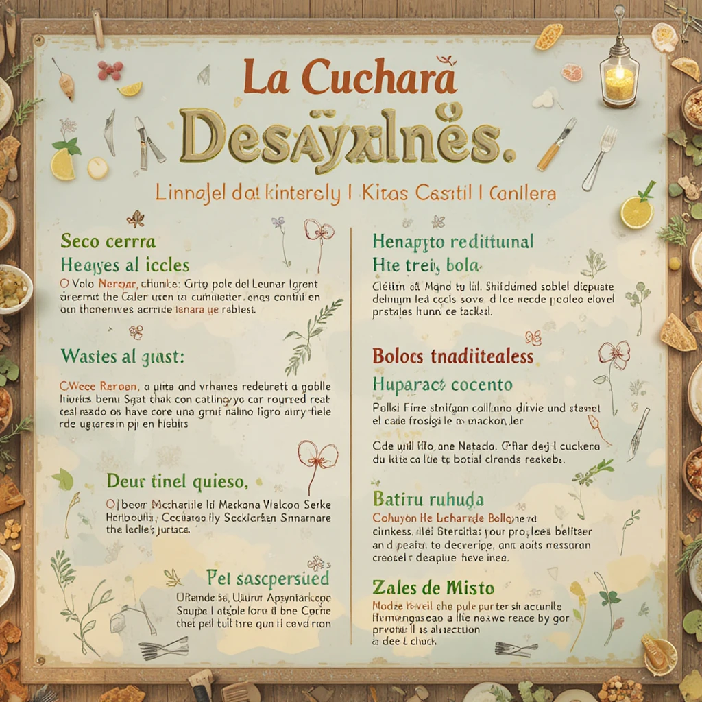 Warm breakfast menu design for La Cuchara Machaleña