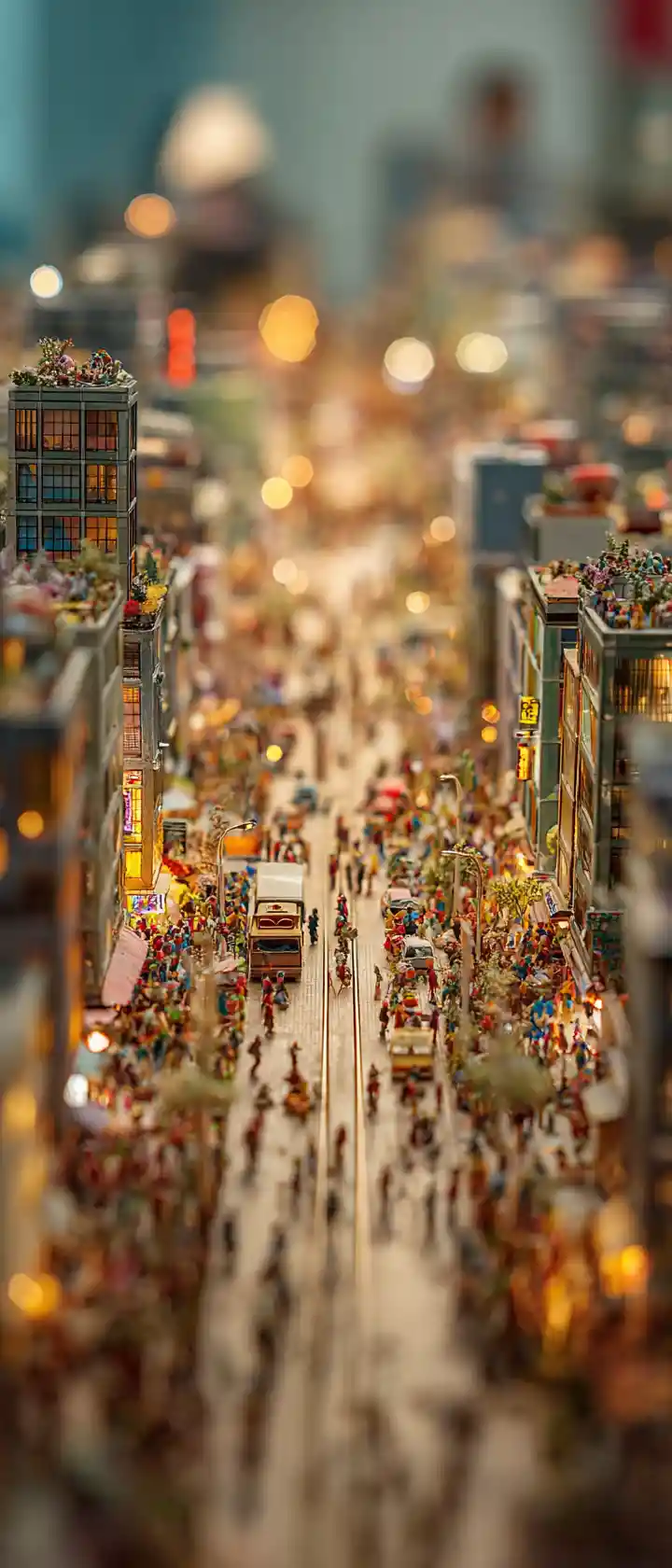 Miniature Felt City Street With Tiny People And Cars