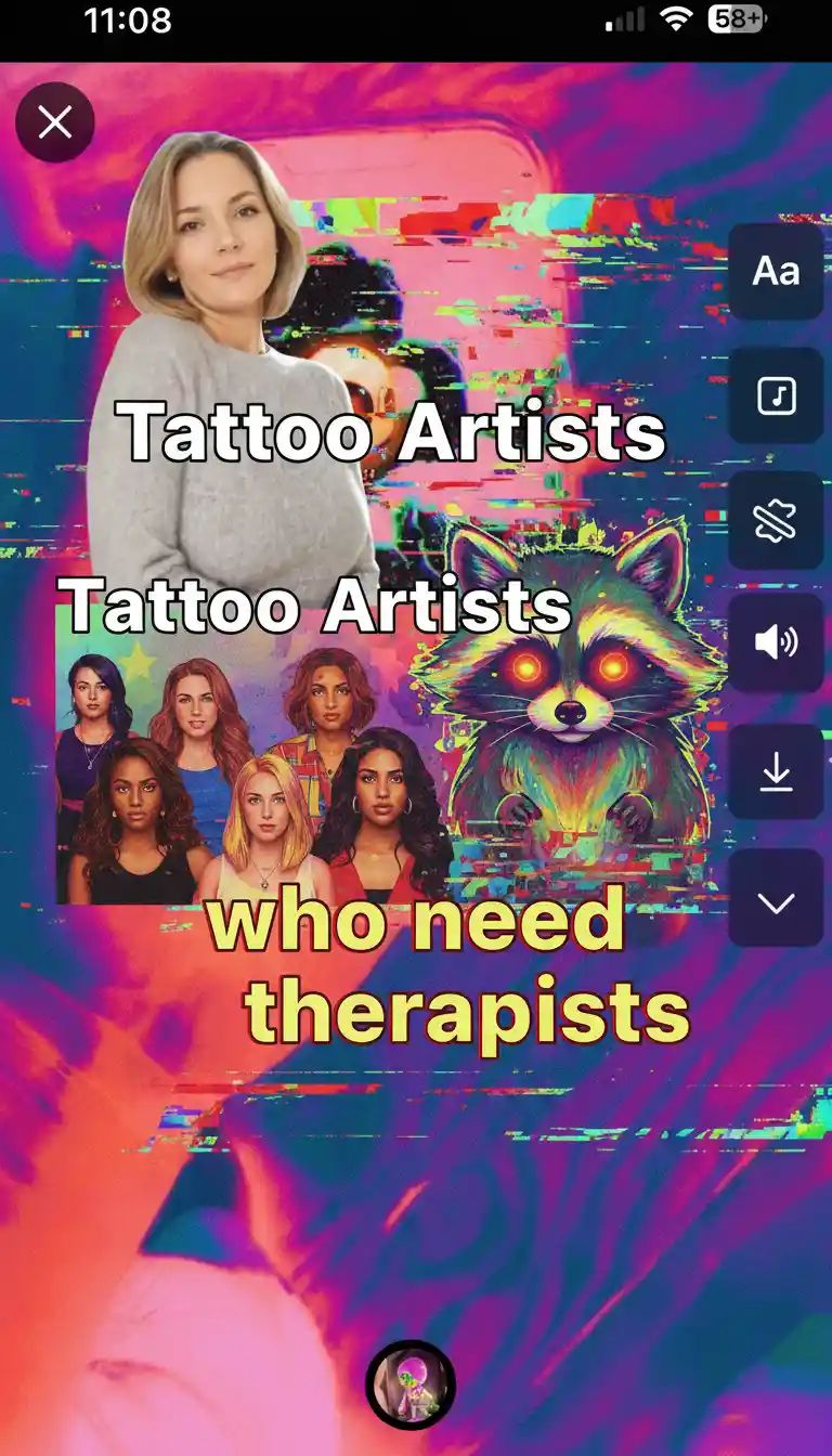 Capture d’écran d’une story sur les réseaux sociaux avec collage et superpositions d’interface