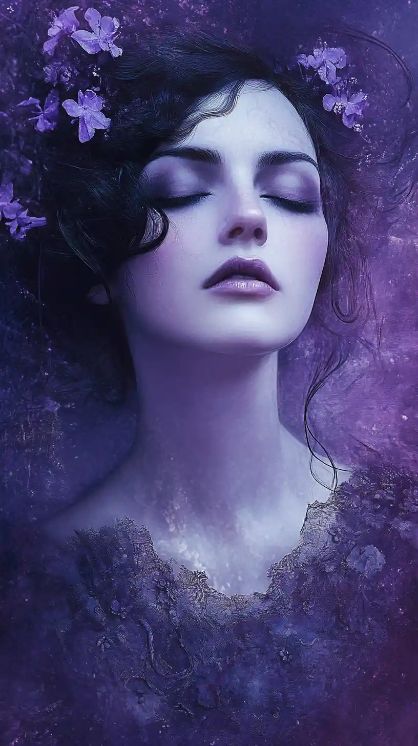 Ethereal Gothic Woman In A Textured Digital Portrait
