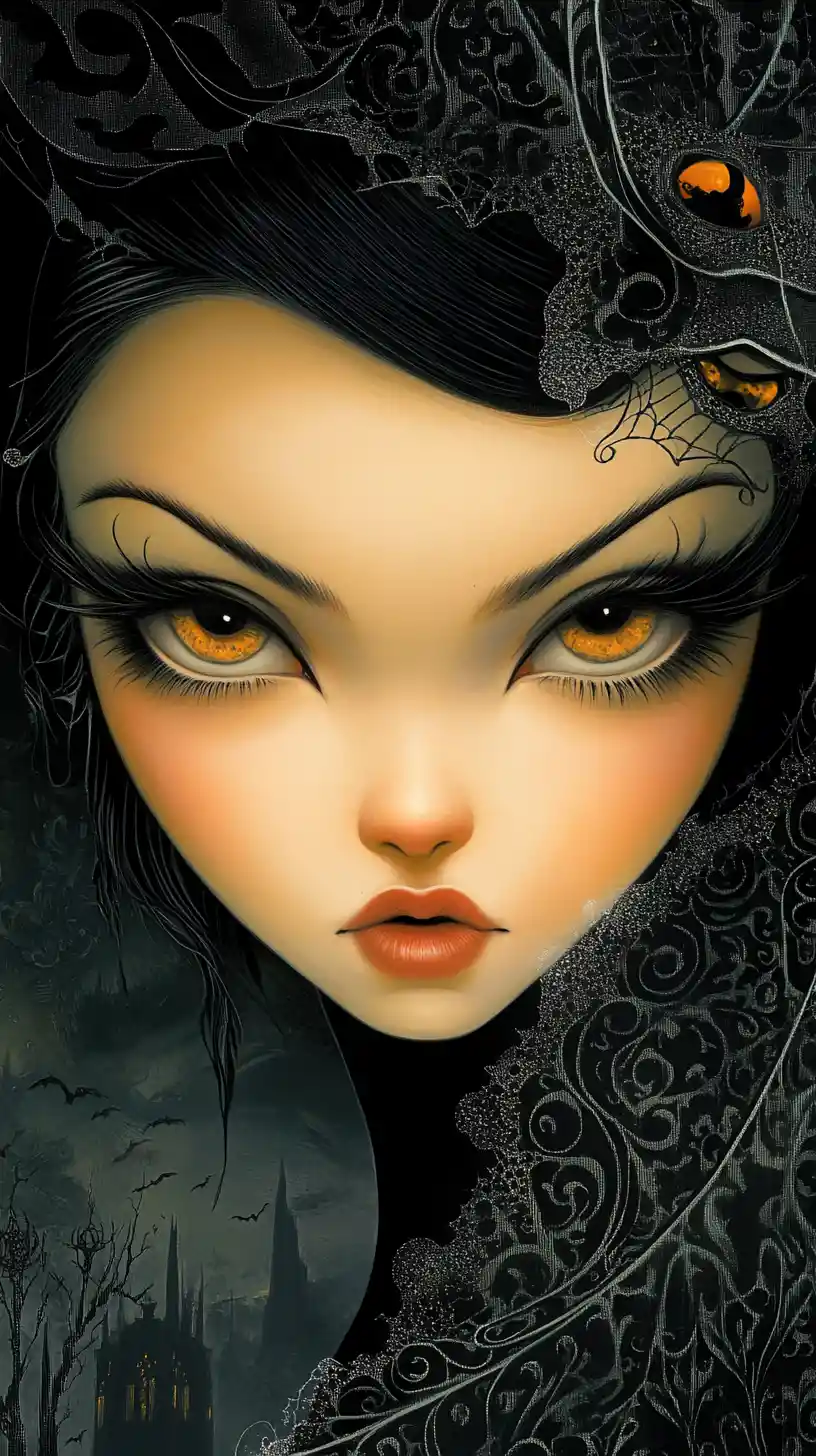 Avant Garde Sorceress Rising From A Dark Twisted Realm