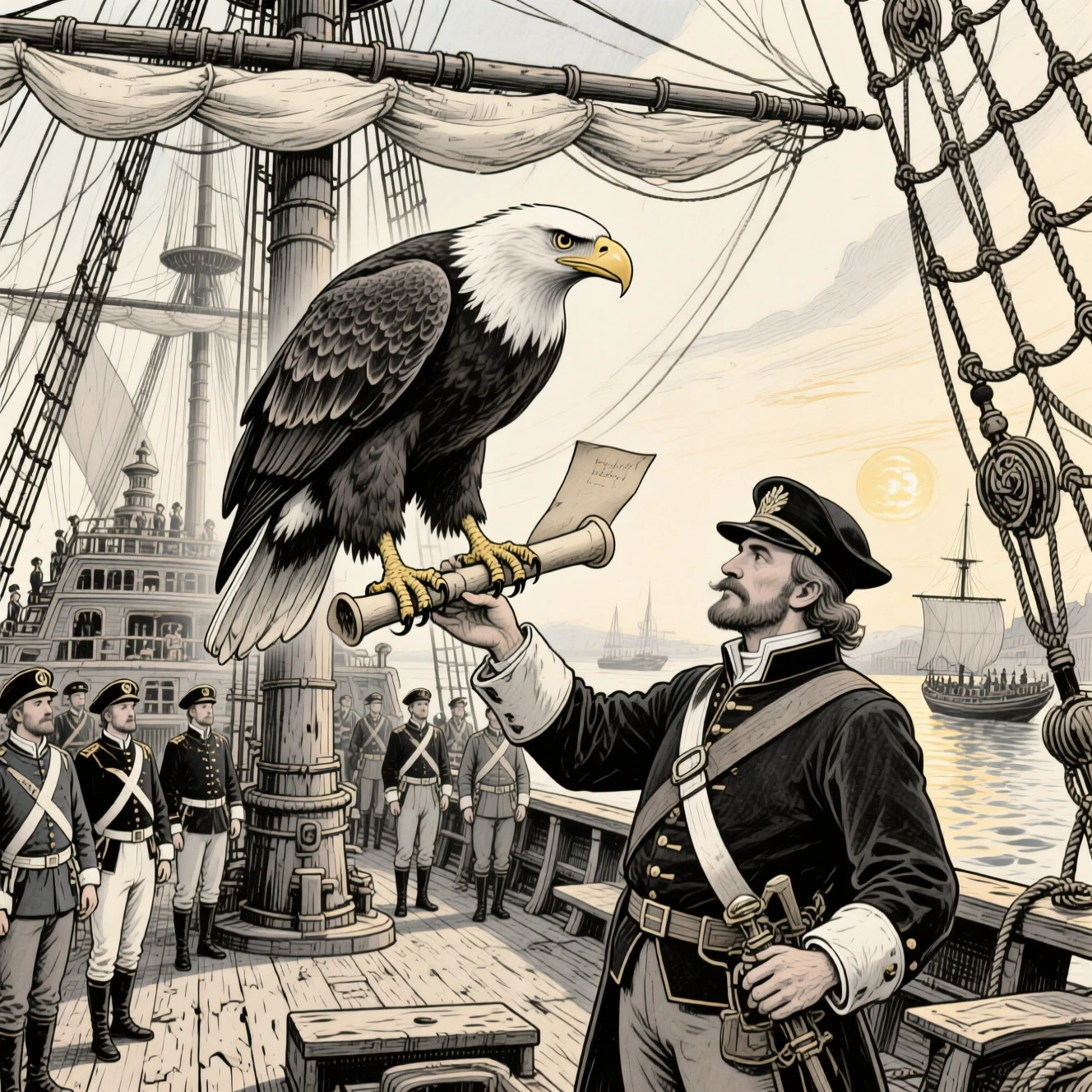Eagle Messenger On A Historic Harbor Ship With Captain