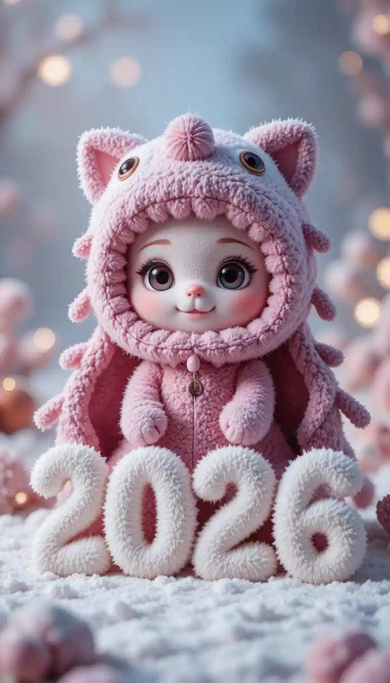 Gatinho de pelúcia fofo dentro de um capuz de leão decorativo