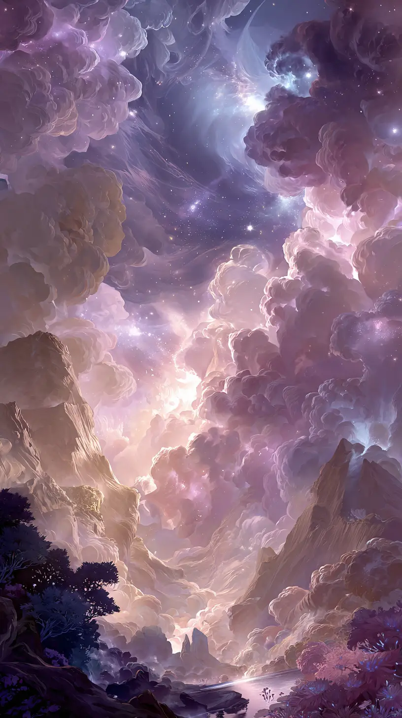 Ethereal Cosmic Goddess Forming A Sacred Dreamscape