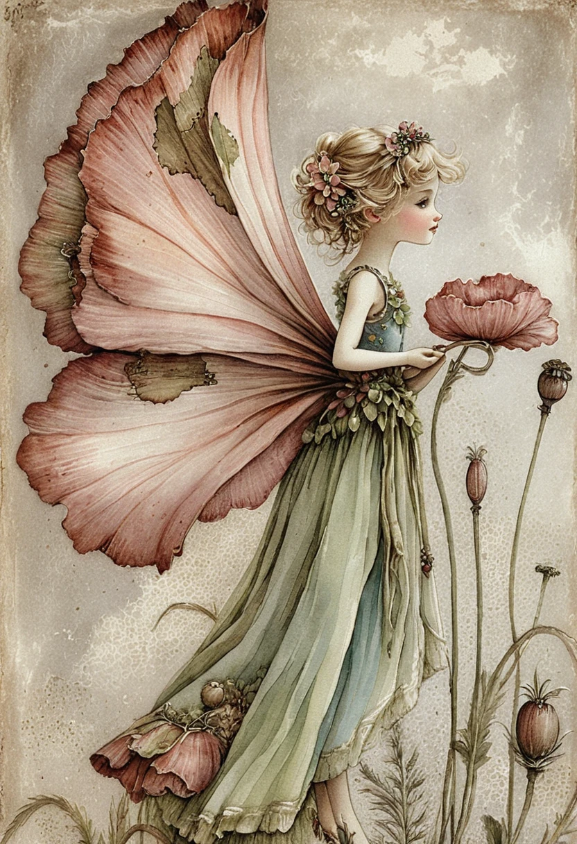 Fairy hairstyling scene on a mushroom in the forest