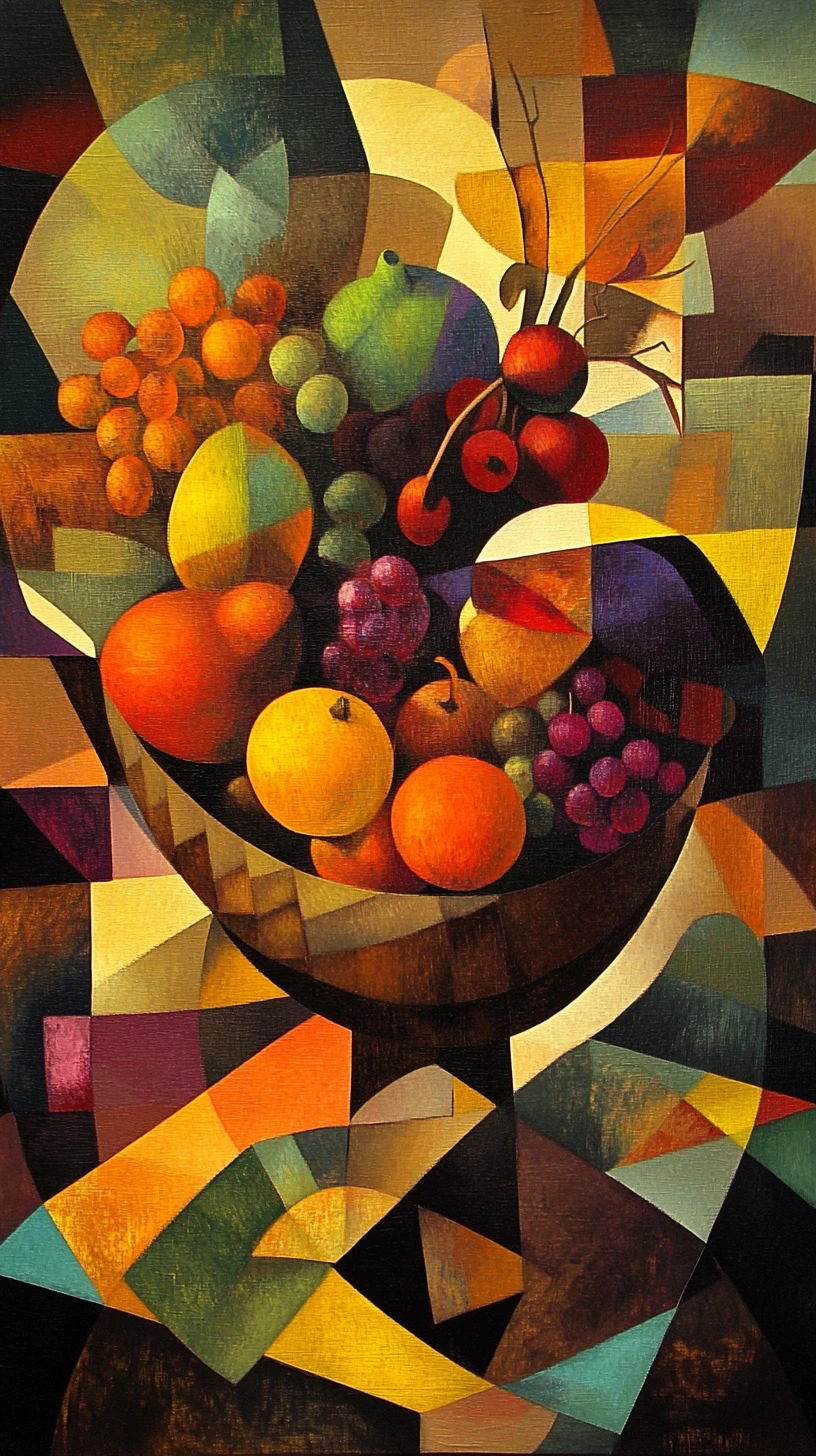 Cubist cornucopia of autumn harvest for Thanksgiving celebration